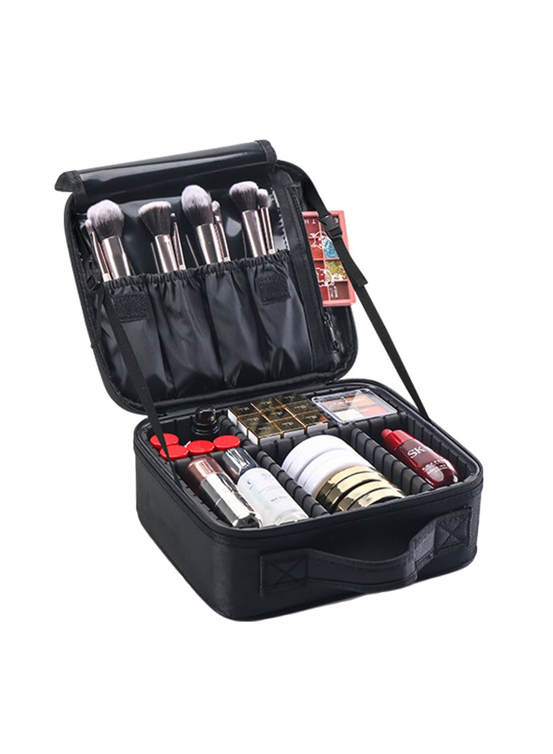 Large Capacity Handheld Compartment Cosmetic Bag Organizer - Image 1