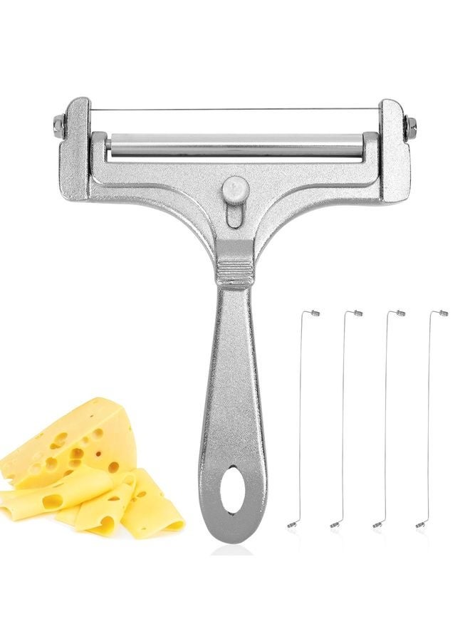 هومستر آلات قطع الجبن، وآلات شرائح الجبن المصنوعة من الفولاذ غير القابل للصدأ، مع 4 آلات قطع زبدة إضافية قابلة للتعديل من حبلات فولاذية إضافية، تستخدم في شرائح مطبخ جبن شيدا ومازوليرا بالجبن من جبن غلوير - Image 1