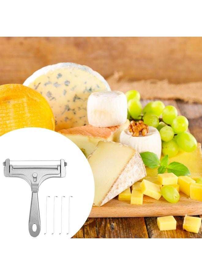هومستر آلات قطع الجبن، وآلات شرائح الجبن المصنوعة من الفولاذ غير القابل للصدأ، مع 4 آلات قطع زبدة إضافية قابلة للتعديل من حبلات فولاذية إضافية، تستخدم في شرائح مطبخ جبن شيدا ومازوليرا بالجبن من جبن غلوير - Image 2