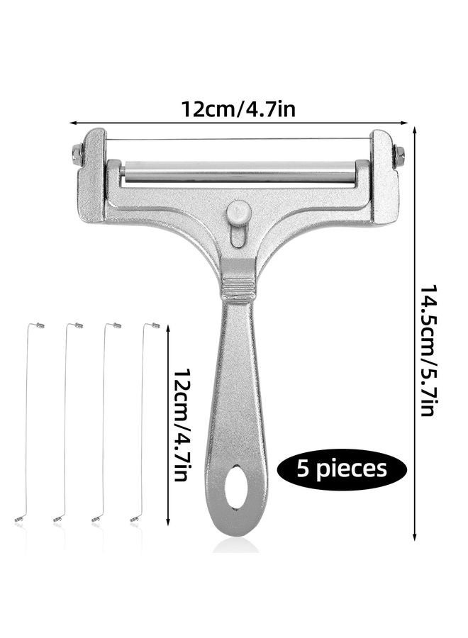 هومستر آلات قطع الجبن، وآلات شرائح الجبن المصنوعة من الفولاذ غير القابل للصدأ، مع 4 آلات قطع زبدة إضافية قابلة للتعديل من حبلات فولاذية إضافية، تستخدم في شرائح مطبخ جبن شيدا ومازوليرا بالجبن من جبن غلوير - Image 3