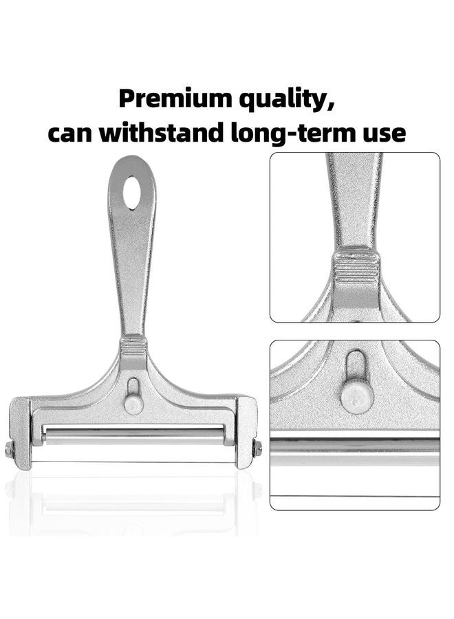 هومستر آلات قطع الجبن، وآلات شرائح الجبن المصنوعة من الفولاذ غير القابل للصدأ، مع 4 آلات قطع زبدة إضافية قابلة للتعديل من حبلات فولاذية إضافية، تستخدم في شرائح مطبخ جبن شيدا ومازوليرا بالجبن من جبن غلوير - Image 4