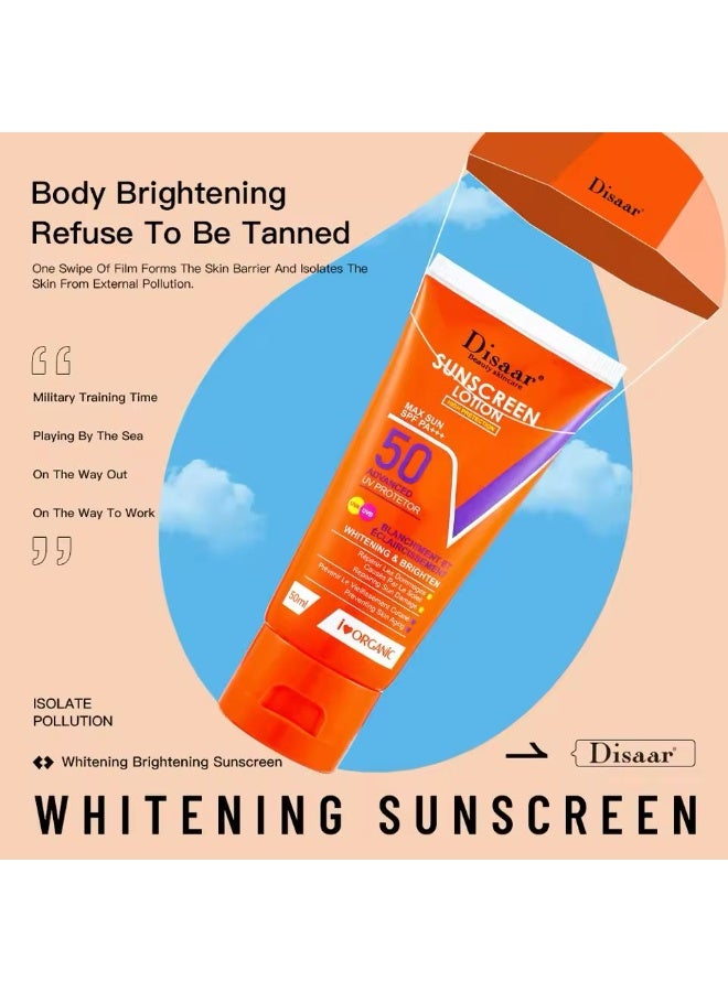 Disaar Organic Sunblock Spf 50 Sunscreen Hydrating Whitening Sun Face Cream For UV Protection - Image 3