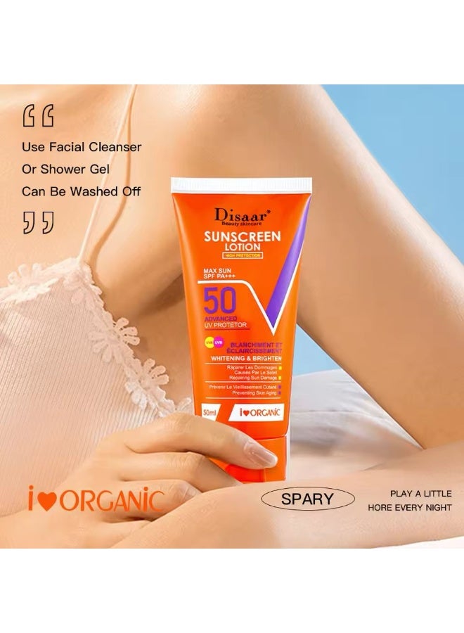 Disaar Organic Sunblock Spf 50 Sunscreen Hydrating Whitening Sun Face Cream For UV Protection - Image 4