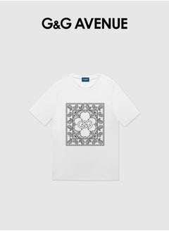 G&G AVENUE Heavy cotton fabric Unisex solid color round neck T-shirt with Oversized and fashionable brand cotton short sleeves  - Image 2