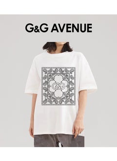 G&G AVENUE Heavy cotton fabric Unisex solid color round neck T-shirt with Oversized and fashionable brand cotton short sleeves  - Image 5