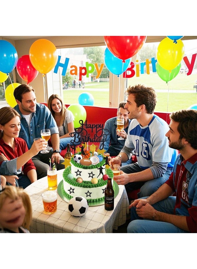 Knana 34Pcs Sports Cake Toppers with Baseball Soccer Basketball Football for Sports Theme Birthday Party Decorations - Image 5