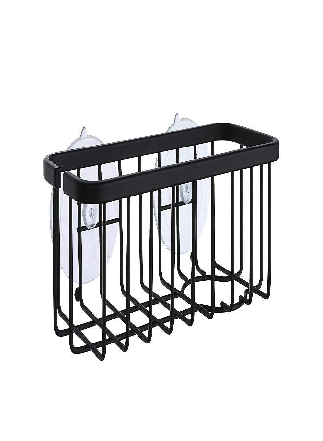 SunnyPoint NeverRust Deluxe Kitchen Sink Suction Holder for Sponges, Scrubbers, Soap, Kitchen, Bathroom, 304 Stainless Steel (Mat Black, 7.4 x 3.3 x 2.75 Inch)(Sponge & Brush NOT Included) - Image 3