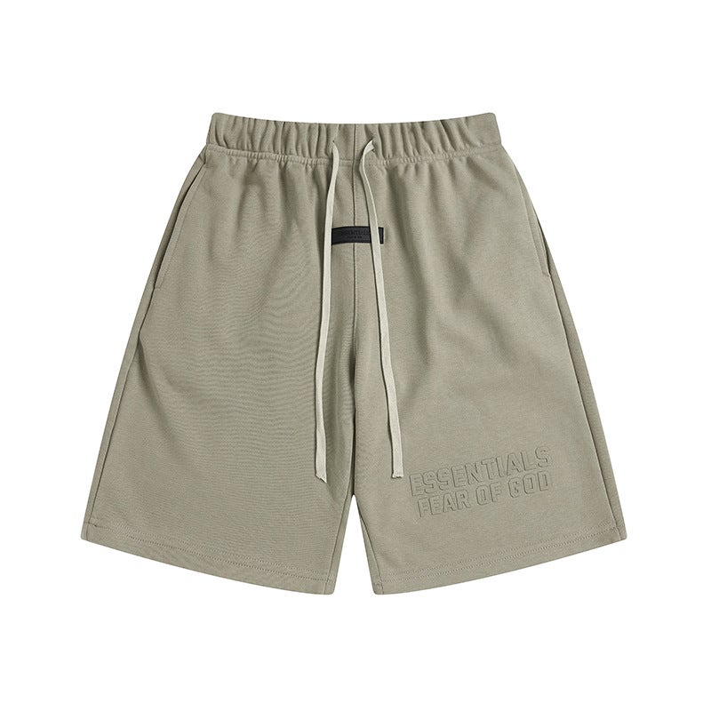 Fear Of God Multi-Line Essentials Double-Row Flocked Fog Shorts For Men And Women High Street Loose Five-Quarter Pants Trendy - Image 3