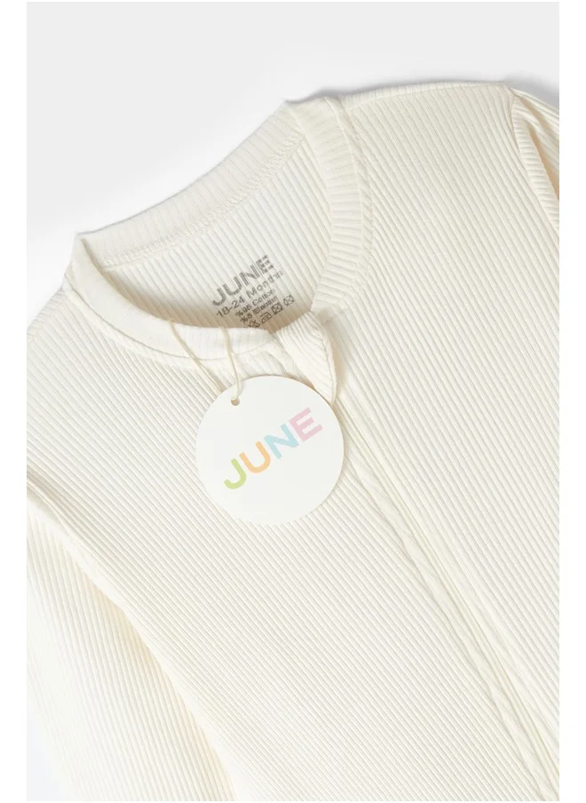 JUNE June Baby Camisole Zippered Jumpsuit Ecru