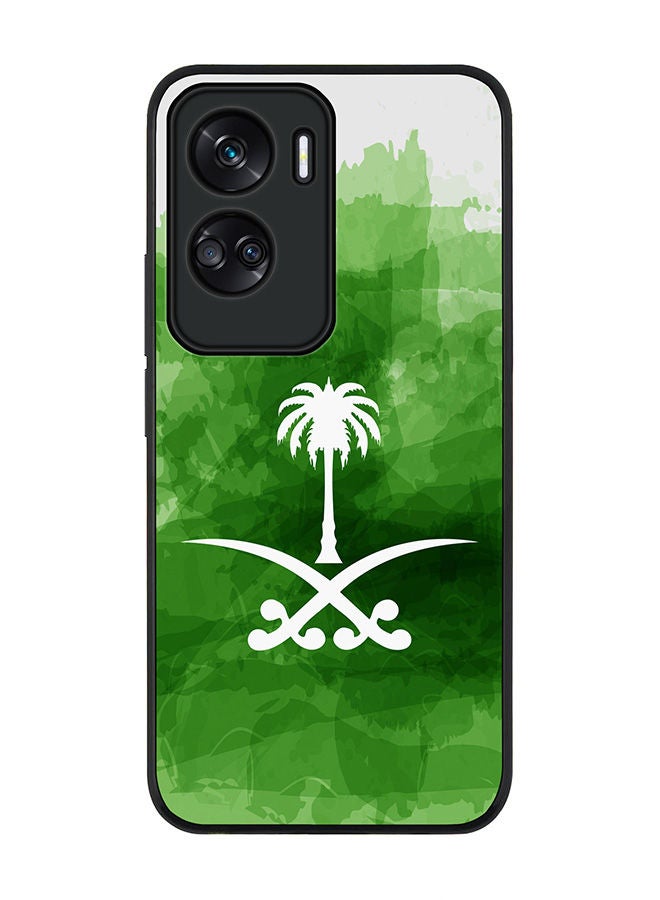 Rugged Black edge case for Honor 90 Lite  5G  Honor X50i 5G, Slim fit Soft Case Flexible Rubber Edges Anti Drop TPU Gel Thin Cover -  Saudi Emblem
