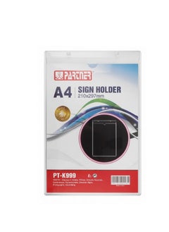 PARTNER Acrylic Sign Holder 210 x 297mm Wall Mount, A4 Display with Adhesive Tape Mount Clear Photo Frames Paper Document for Home, Office, Store, Restaurant  - Image 1