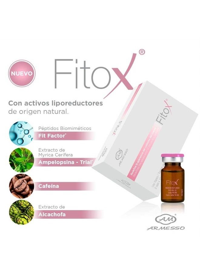 Fitox 5 x 10ml Vials - Cosmetic Skin DetoxifierLipolytic Serum