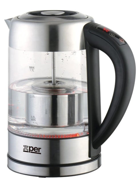 Xper Glass Kettle, with Filter, 2200 Watts, 1.7 Liters - XPKDF-GM23