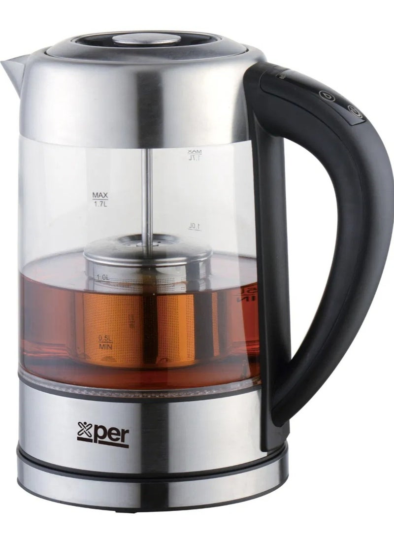 XPER Xper Glass Kettle, with Filter, 2200 Watts, 1.7 Liters - XPKDF-GM23  - Image 2
