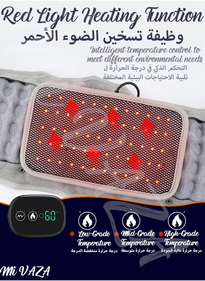 مي فازا - حزام تدليك الظهر الساخن القابل للنفخ مع الاهتزاز والجر والاسترخاء، ويخفف مشاكل الظهر، وتصلب العضلات، والألم، مثالي لآلام أسفل الظهر - Image 1