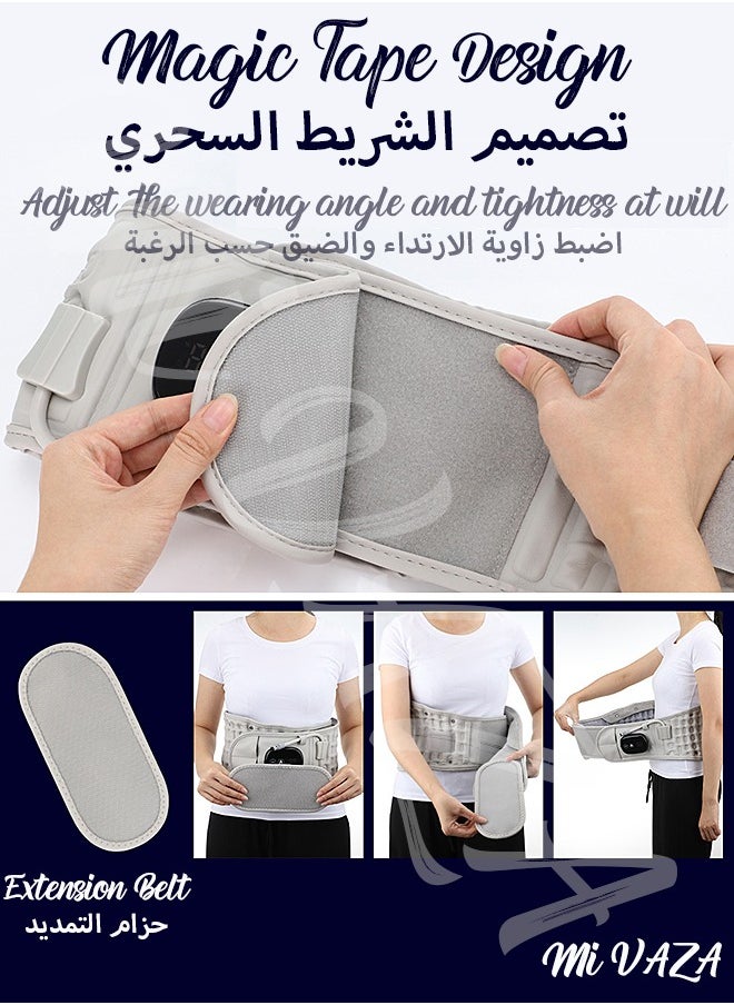 مي فازا - حزام تدليك الظهر الساخن القابل للنفخ مع الاهتزاز والجر والاسترخاء، ويخفف مشاكل الظهر، وتصلب العضلات، والألم، مثالي لآلام أسفل الظهر - Image 1