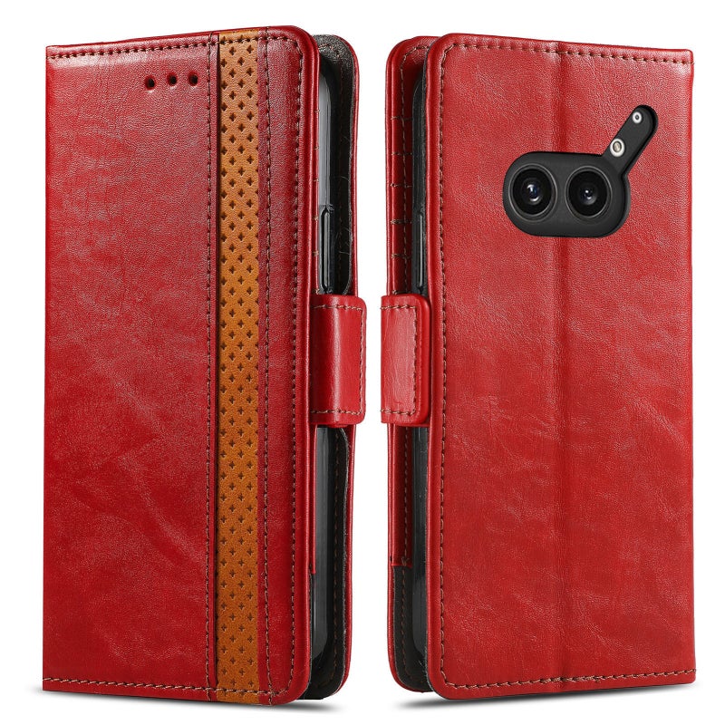 HuHa Protective Cover For Nothing Phone 2a Plus CaseNeo Splicing Dual Magnetic Buckle Leather Phone Case(Red) - Image 2