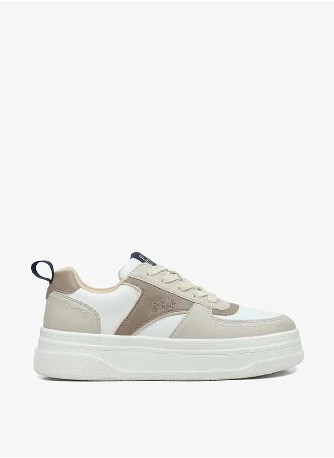 GAP Women's Panelled Sneakers with Lace-Up Closure - Paradise Cup Low W