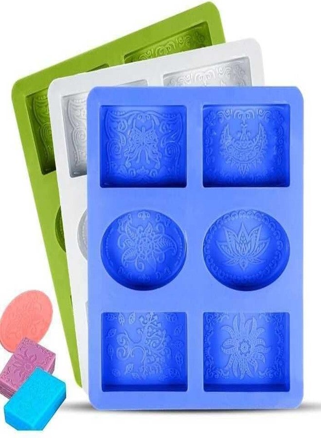 KITCHOOK Silicone Chocolate Mould Silicone Soap Moulds for Soap Making, Round & Rectangle Soap Mould Silicon Soap Moulds for Soap Making (Random Colour) (Pack of 1) AJ 033 - Image 2