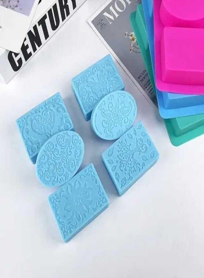 KITCHOOK Silicone Chocolate Mould Silicone Soap Moulds for Soap Making, Round & Rectangle Soap Mould Silicon Soap Moulds for Soap Making (Random Colour) (Pack of 1) AJ 033 - Image 3