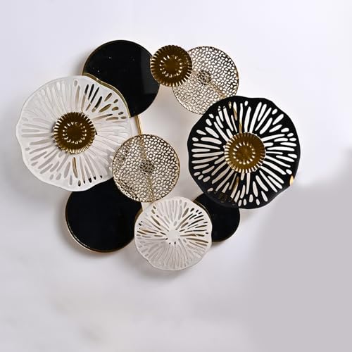 MARKET 99 Golden Color Wall Plaque Round Shape with Glossy Surface | Plane Design Decorative Wall Art for Home, Living Room, Office, Café & Restaurant | Modern Wall Hanging Decoration Piece - Image 5