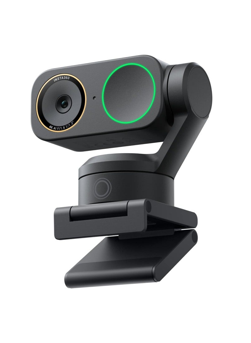 Insta360 Link 2 Pro AI 4K Webcam | 1/1.3” Sensor, AI Tracking & Auto Framing, Dual Microphones with Noise Reduction, Gesture Control, Streaming & Video Calls - Graphite Black Graphite Black