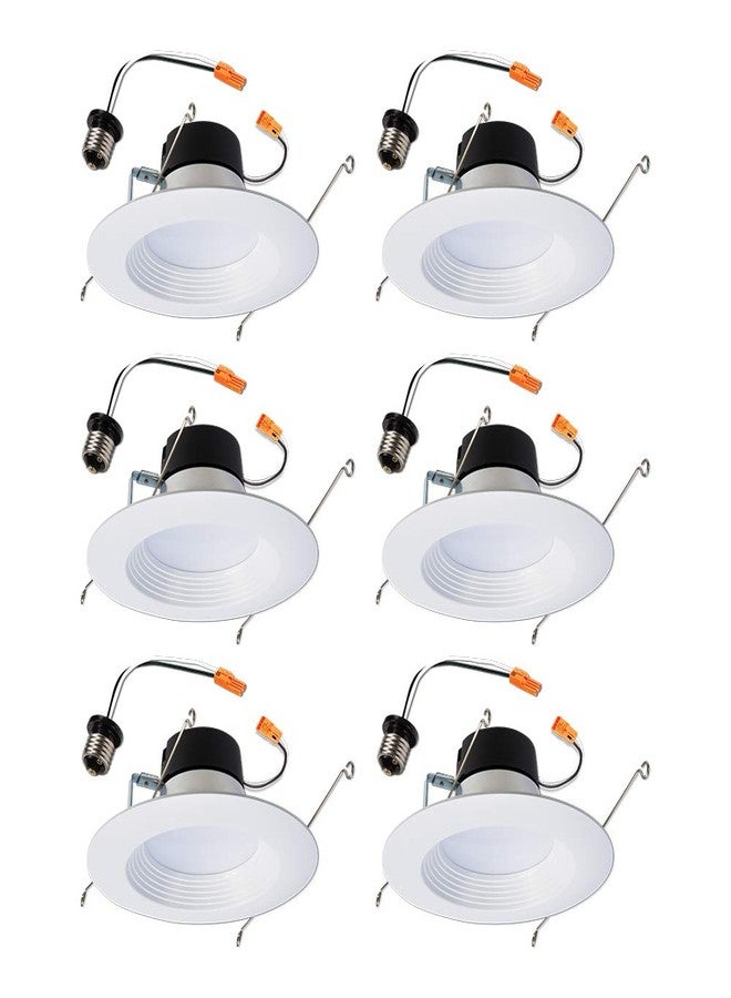 HALO 6 inch Recessed LED Can Light - Retrofit Ceiling & Shower Downlight - 3000K - Baffle White Trim (6 Pack) - Image 1