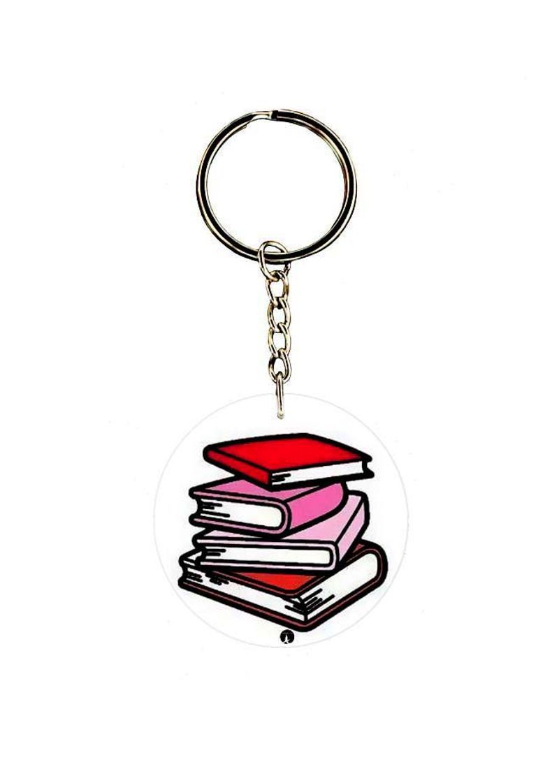 Single Sided Books Printed Keychain