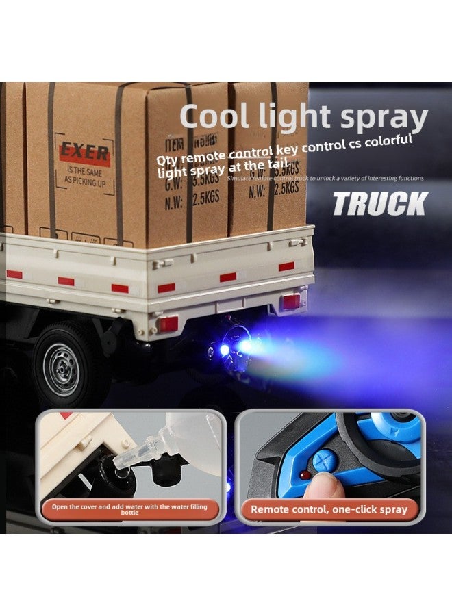 Loquat Spray Sound And Light Remote Control Car Simulation Double Door Micro Card Liuzhou Drift Car Bread Truck Children's Toy Car-Color:Green Van-Proportion:With Spray + Sound Effects + Lighting (three El - Image 2