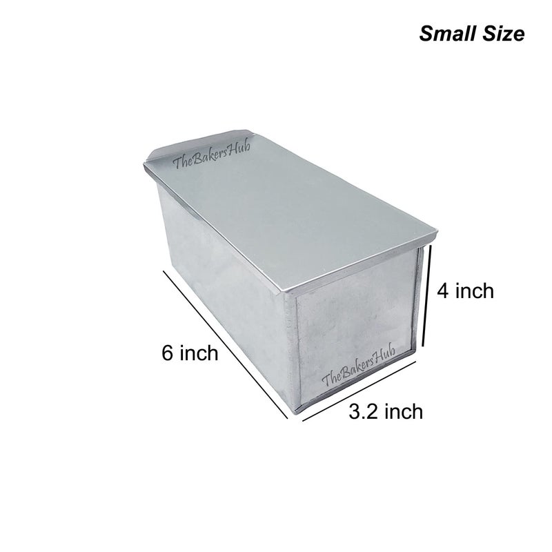 The bakers hub Bread Mould with Lid Rectangle Plum Cake Loaf Baking Tray Stainless Steel Small Size for 200 Grams Microwave Oven Safe - Image 2
