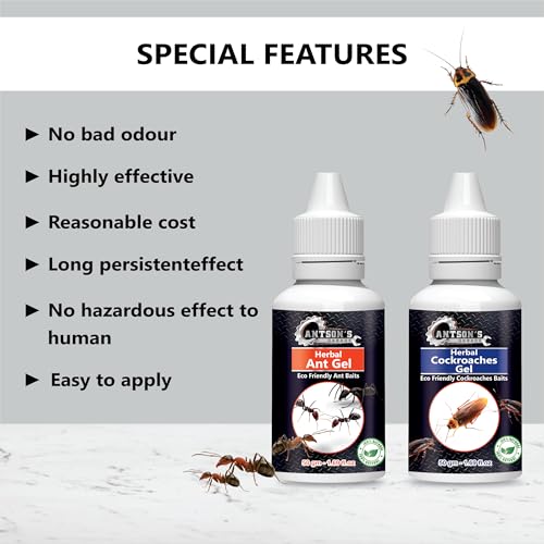 Antson eco-Friendly Ant Repellent Gel 50g + Cockroach Gel 50g For Home Kitchen Ants & Cockroach | Instant Results For Insect Control, made with plant oils Insect Repellant (Ant+Cockroach Gel) - Image 3