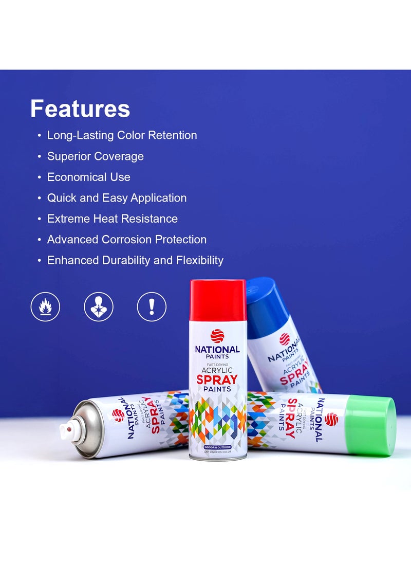 ناشونال بينتس دهانات ناشونال دهان رش مقاوم للحرارة فضي - يتحمل حتى درجة حرارة 600 درجة مئوية - Image 5