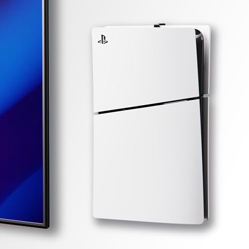 ALIENERGY PS5 Wall Mount for PlayStation 5 Console Sleek Hidden Design for Mounting Near or Behind TV 2 Controller Headset Holders Included PS5 Slim - Image 1