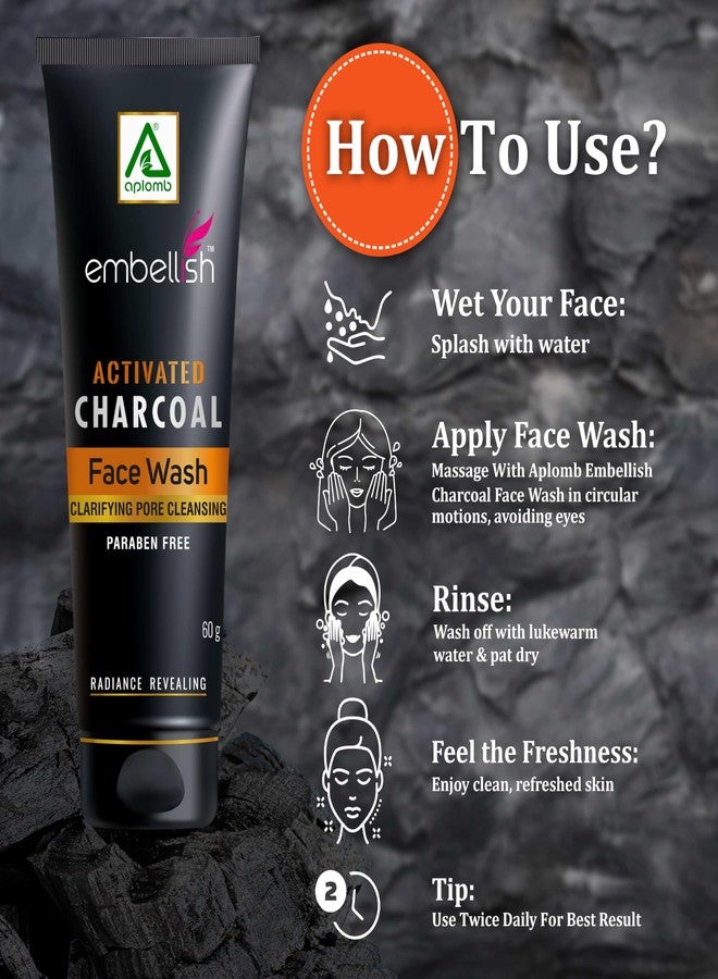 Aplomb Charcoal Face Wash Infused with Activated Charcoal for Deep Cleansing, Acne Control & Oil Reduction (60 G) - Image 2