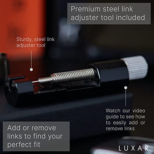 LUXAR Men's Titanium Magnetic Linked Bracelet | Double Magnet Strength with Powerful Rare-Earth Neodymium Magnets | Adjustable Length with Steel Resizing Tool (Brushed Black) - Image 4
