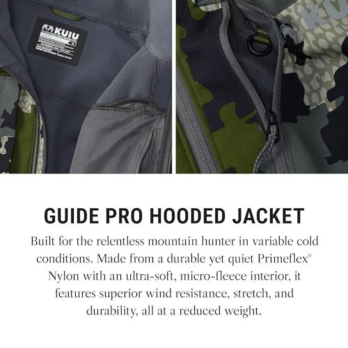 KUIU Guide PRO Hooded Jacket - Wind Resistant, Water Repellent, Soft-Shell Mountain Hunting Jacket with Adjustable Storm Hood and Enhanced Articulation - Image 4
