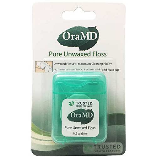 OraMD Oral Care Pure Unwaxed Dental Floss 54.6 Yards - PFOA-Free, Chemical Free, Shred Resistant - Unscented and Ultraclean Plaque Removal - Teeth and Gum Protection for Adults - Pack of 6 - Image 2