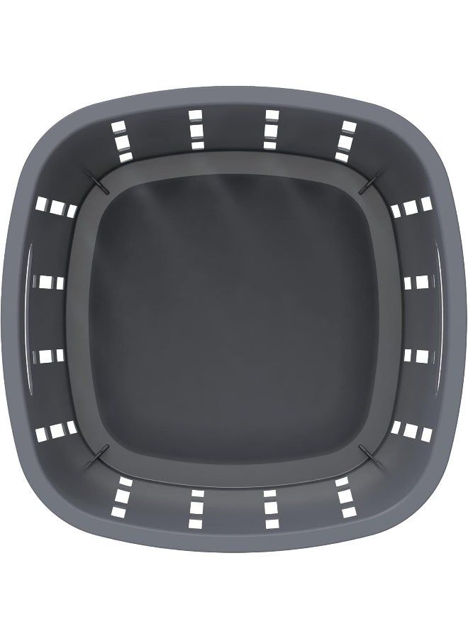 Cosmoplast سلة غسيل من خشب الأرز سعة 33 لتر بلاستيك رمادي - Image 5