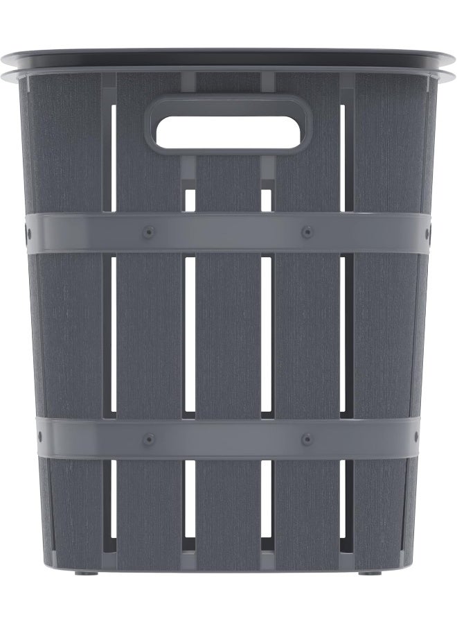 Cosmoplast سلة غسيل من خشب الأرز سعة 33 لتر بلاستيك رمادي - Image 3