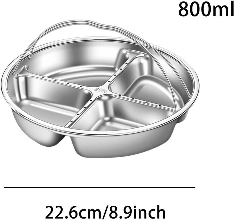for Divided Snacks - Stainless Steel Fruit Tray with Handle | Fruit Divider - for Family Gatherings, Movie Nights, Picnics and Camping at Home or Apartment - Image 5