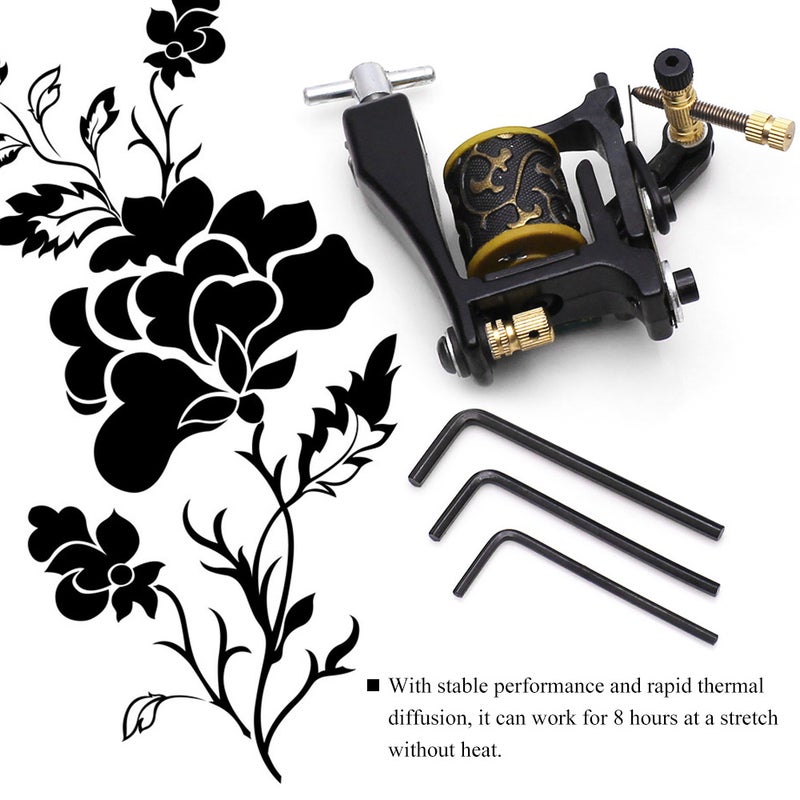 Professional Permanent Tattoo Machine 12 Wrap Coils Lining Shading Coloring Tattoo Guns Supplies - Image 2