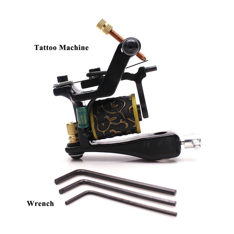 Professional Permanent Tattoo Machine 12 Wrap Coils Lining Shading Coloring Tattoo Guns Supplies - Image 1
