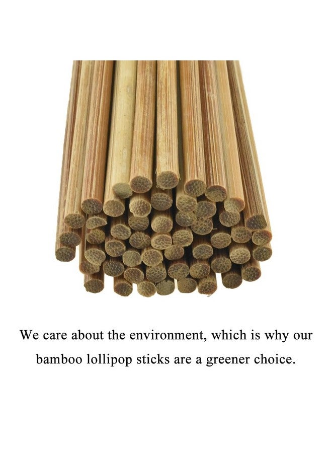 HAHIYO HAHIYO 6inches/15cm 80-Count Carbonized Bamboo Wood Lollipop Stick - Wood Cake Pop Stick Treat Stick Sucker Stick Candy Apple Stick for Lollipop Hard Candy Chocolate Christmas Children - Image 3