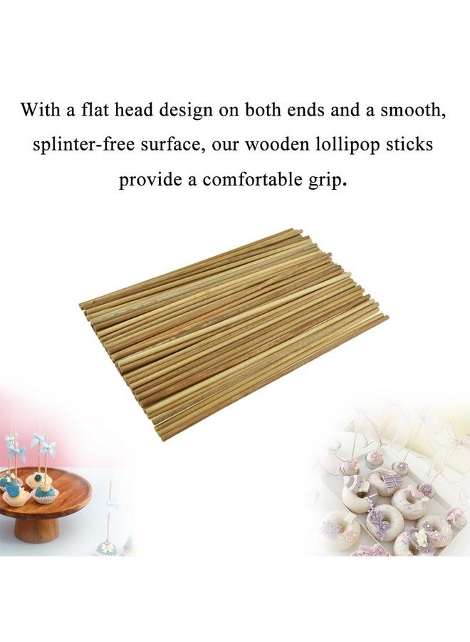 HAHIYO HAHIYO 6inches/15cm 80-Count Carbonized Bamboo Wood Lollipop Stick - Wood Cake Pop Stick Treat Stick Sucker Stick Candy Apple Stick for Lollipop Hard Candy Chocolate Christmas Children - Image 4