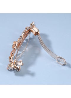 Yheakne Crystal Wedding Hair Clip Barrette Gold Rhinestone Hair Barrette Bling Bridal Headpieces Decorative Head Clip Headwear Crystal Hair Clip Bride Hair Accessories For Women And Girls Gifts (Champagne)  - Image 4