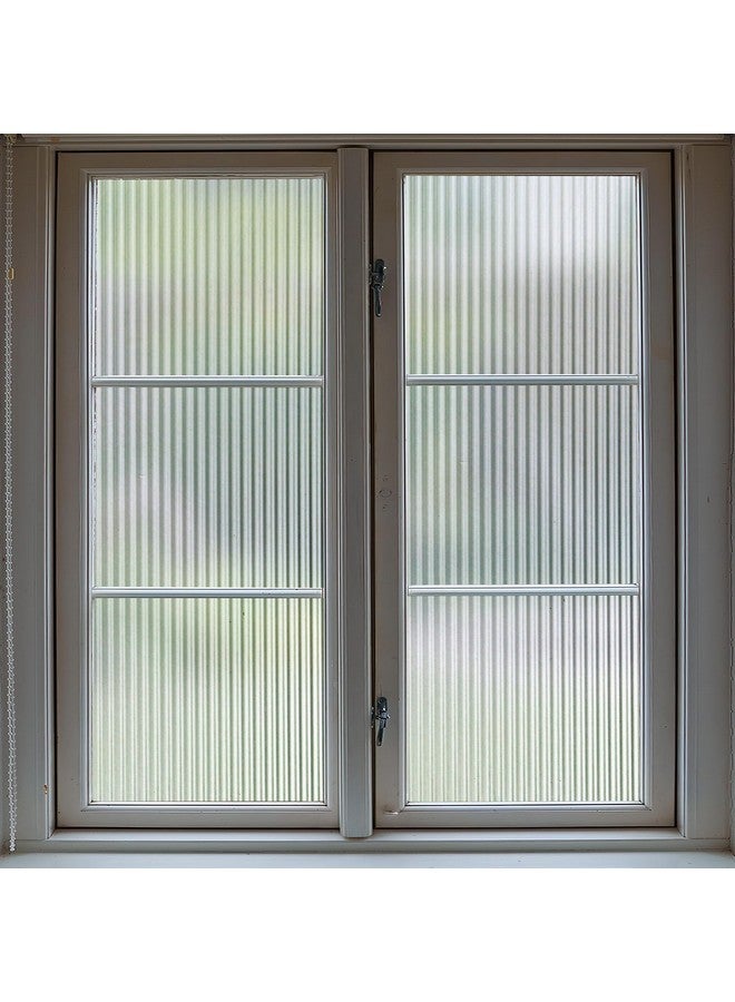 VELIMAX VELIMAX 1/2-Inch Reeded Glass Window Film, Frosted Reeds Window Film, Window Privacy Film, 3D Window Decals Non Adhesive for Bathroom Living Room Office, 23.6x78.7 inches  - Image 1