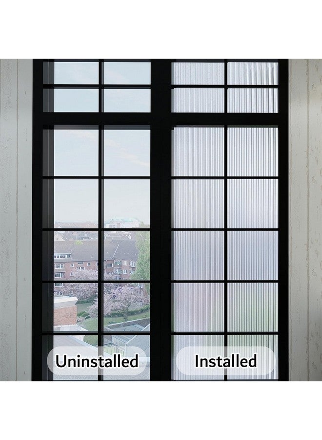 VELIMAX VELIMAX 1/2-Inch Reeded Glass Window Film, Frosted Reeds Window Film, Window Privacy Film, 3D Window Decals Non Adhesive for Bathroom Living Room Office, 23.6x78.7 inches  - Image 3