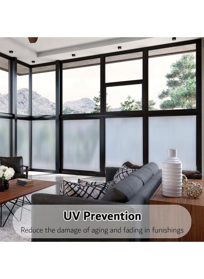 VELIMAX VELIMAX 1/2-Inch Reeded Glass Window Film, Frosted Reeds Window Film, Window Privacy Film, 3D Window Decals Non Adhesive for Bathroom Living Room Office, 23.6x78.7 inches  - Image 5