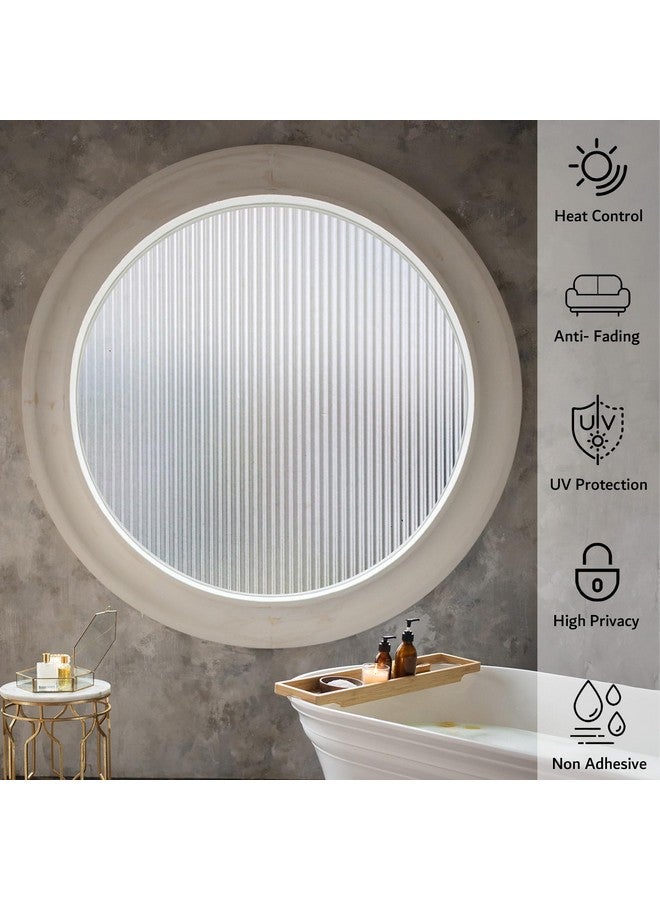 VELIMAX VELIMAX 1/2-Inch Reeded Glass Window Film, Frosted Reeds Window Film, Window Privacy Film, 3D Window Decals Non Adhesive for Bathroom Living Room Office, 23.6x78.7 inches  - Image 4