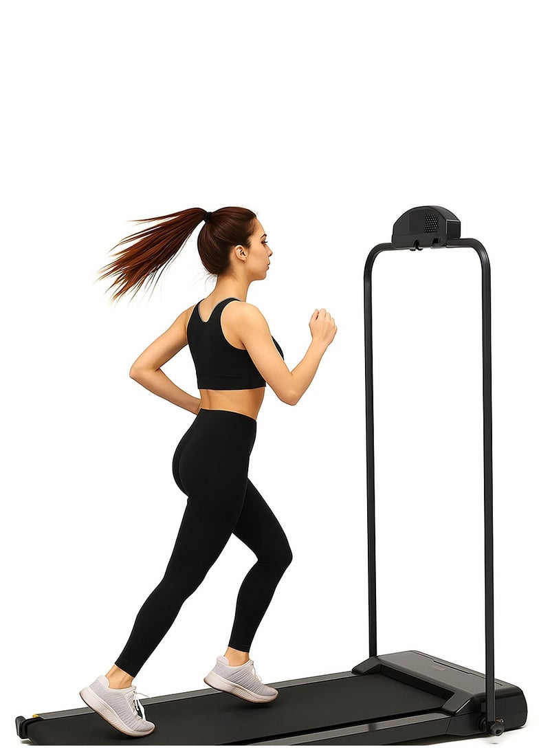 كروني جهاز مشي كهربائي للاستخدام المنزلي - وسادة مشي مدمجة قابلة للطي مع شاشة LED، جهاز تحكم عن بعد، خيار الميل، أقصى حمولة 100 كجم، نطاق سرعة 1-6 كم/ساعة، محرك تيار مستمر 0.65 حصان، مساحة جري 390 × 1030 مم، تطبيق بلوتوث اختياري، وضع المكتب ومقود الدراجة، خيار محمول غير كهربائي للمساحات الصغيرة، منخفض الضوضاء، سهل التخزين - Image 5